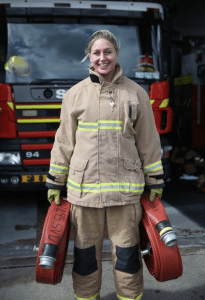 Rebecca Wood, a member of the world champion Black Ferns and a firefighter with Fire and Emergency NZ.