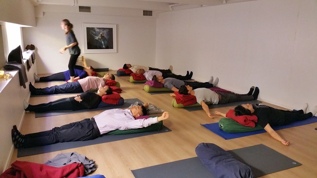 Yoga time for the Origin Fire Team